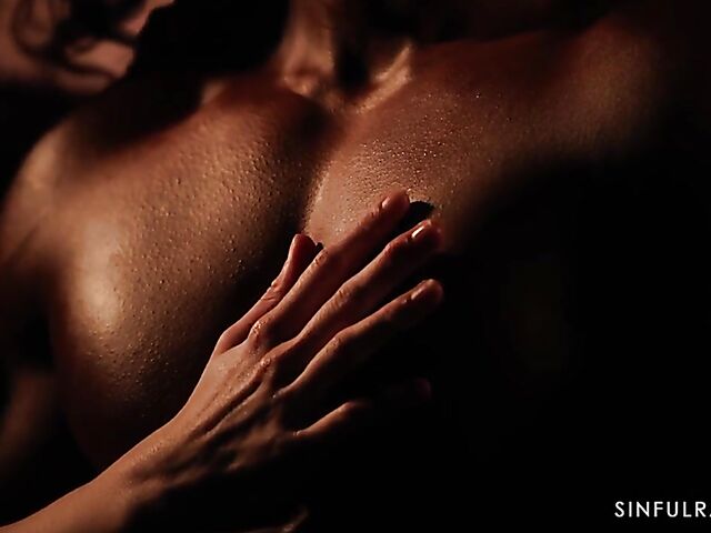 Anna De Ville - Interracial couple's erotic sex in creampie in white stockings