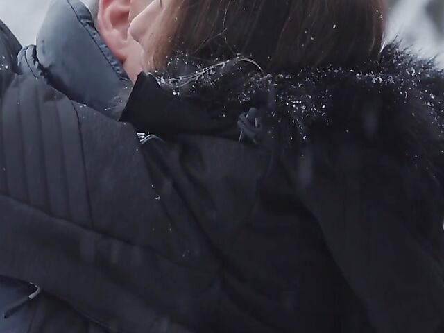 Winter outdoor sex in the snow and standing doggystyle with Natty Mellow