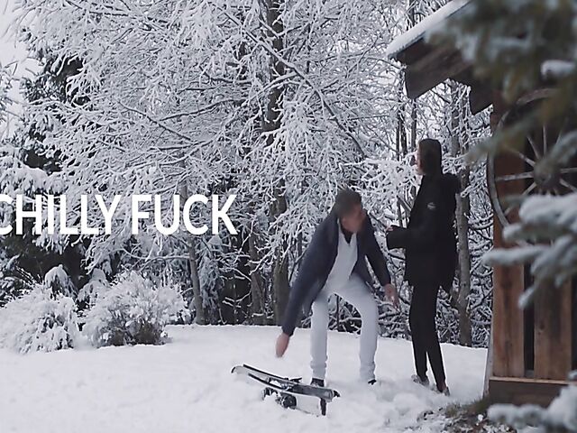 Winter outdoor sex in the snow and standing doggystyle with Natty Mellow