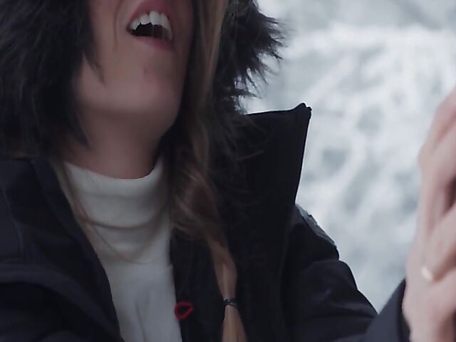 Winter outdoor sex in the snow and standing doggystyle with Natty Mellow