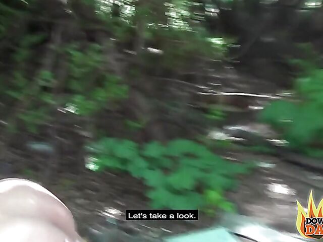 German outdoor public threesome with MILF blonde Julia Pink