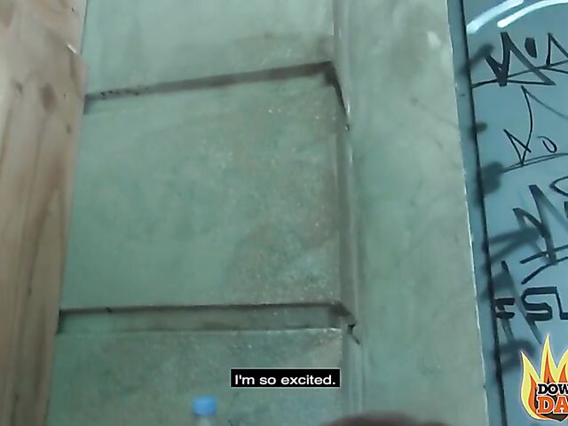 German outdoor public threesome with MILF blonde Julia Pink