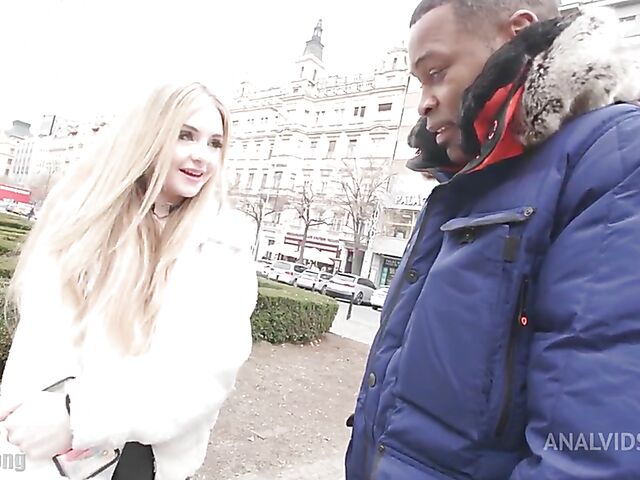 Public quickie and interracial DP with cute slut Baby Kxtten