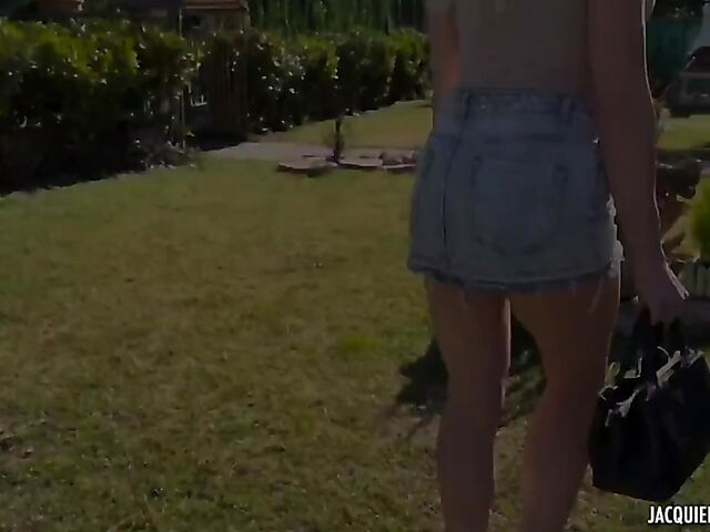 Jennifer - Italian blonde with big fake tits anal fucked