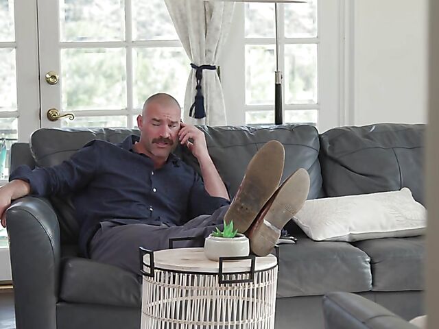 Nicole Aria's bald pussy fucked hard by her stepdad