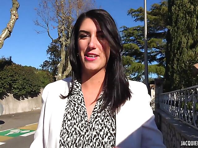 One guy and two shaved girls in stockings threesome with Ashley Morena and Jade