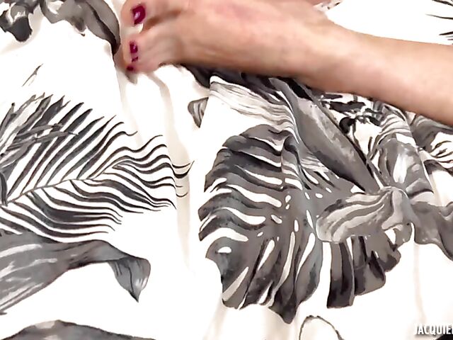 Jennifer shows her big fake boobs and pierced clit to two hot guys and gets shared in MMF threesome