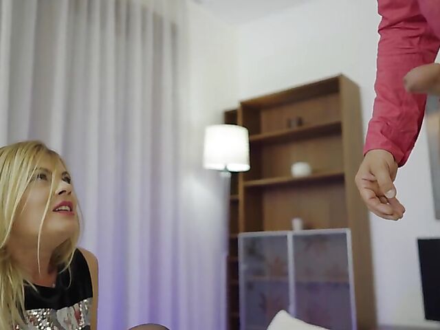 Jasmine Rouge - Natural MILF stockings sex after the first date