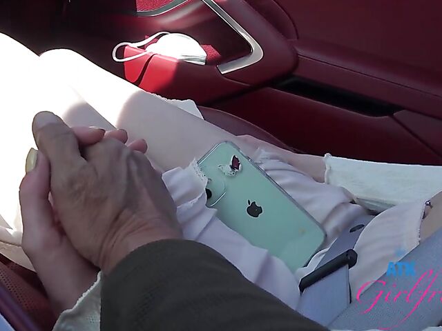 POV car blowjob and fingering on the way to Malibu with Lana Smalls