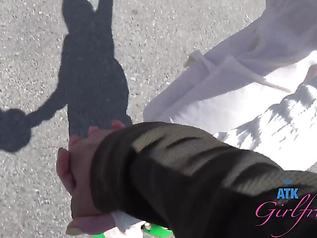 POV car blowjob and fingering on the way to Malibu with Lana Smalls