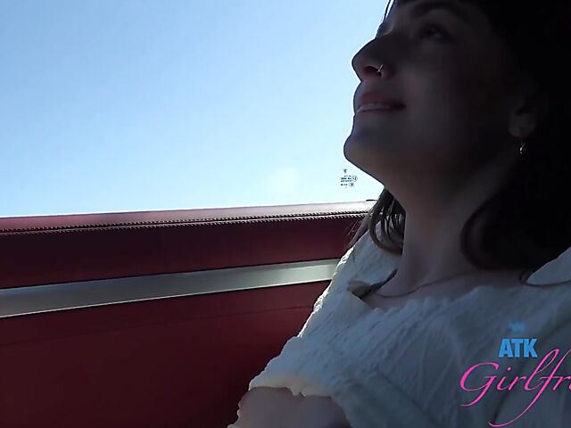 POV car blowjob and fingering on the way to Malibu with Lana Smalls