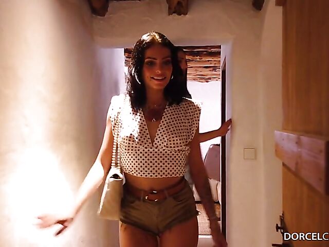 Beautiful euro foursome with hot brunettes Clara Mia and Candie Luciani