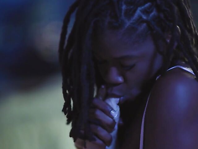 Interracial lesbians Hazel Grace and Madi Laine spend the night together