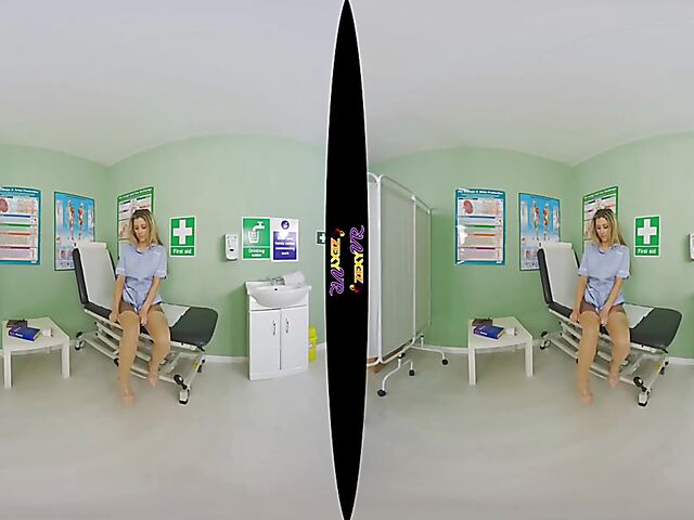 Seductive nurse solo in VR 3D featuring Louise K