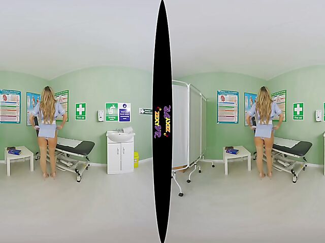 Seductive nurse solo in VR 3D featuring Louise K