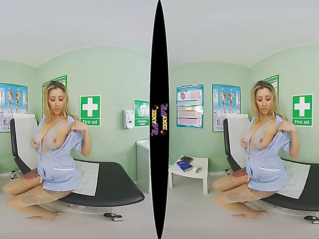 Seductive nurse solo in VR 3D featuring Louise K