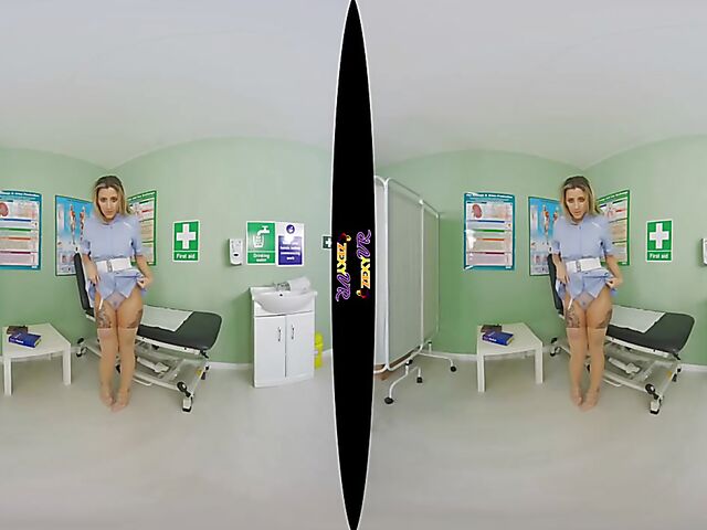 Seductive nurse solo in VR 3D featuring Louise K