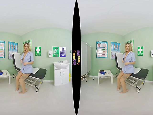 Seductive nurse solo in VR 3D featuring Louise K