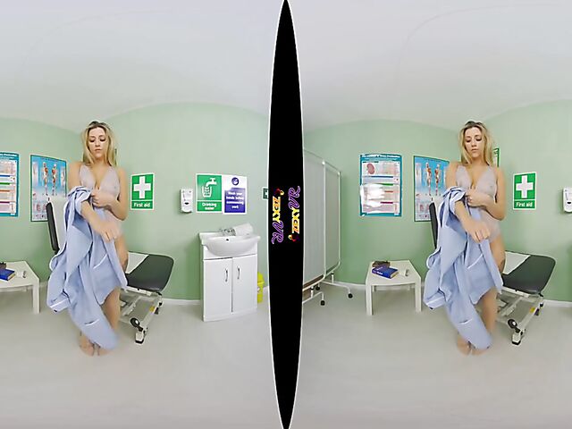 Seductive nurse solo in VR 3D featuring Louise K