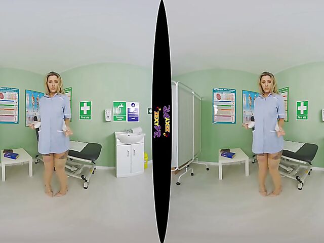 Seductive nurse solo in VR 3D featuring Louise K