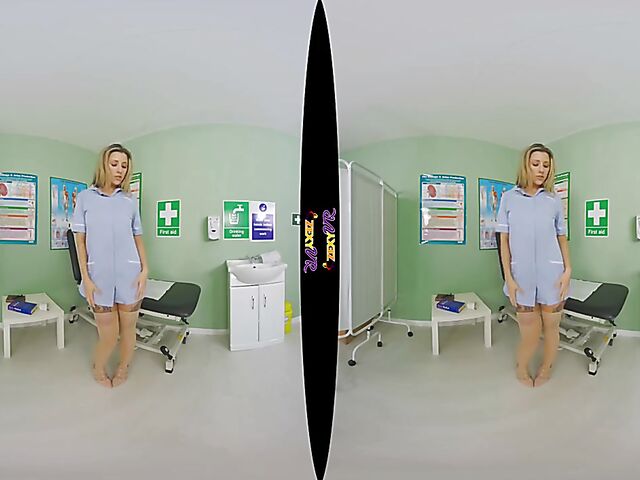 Seductive nurse solo in VR 3D featuring Louise K