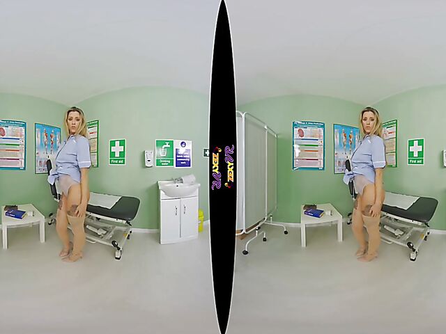 Seductive nurse solo in VR 3D featuring Louise K