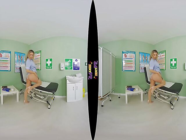 Seductive nurse solo in VR 3D featuring Louise K