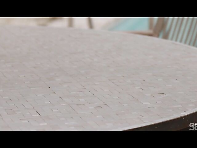 Bonnie Dolce & Angelo Godshack - Erotic outdoor sex by the pool