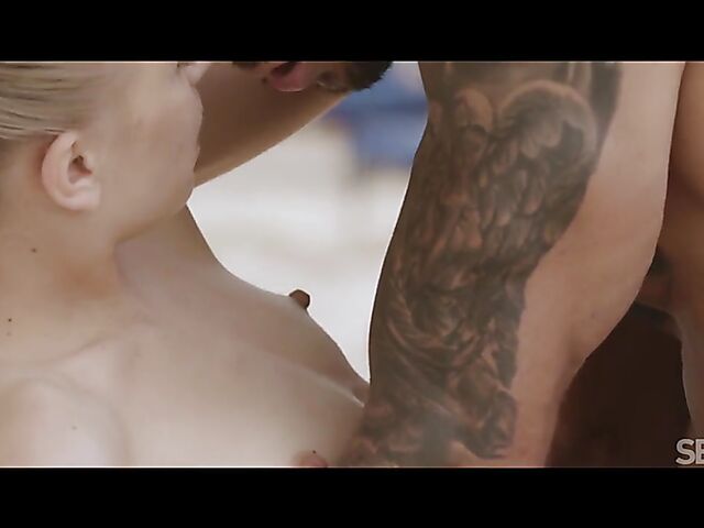 Bonnie Dolce & Angelo Godshack - Erotic outdoor sex by the pool