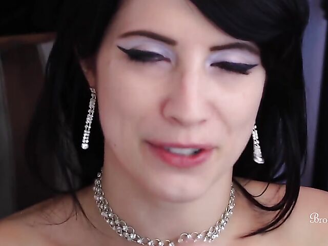 Small tits JOI session with dildo sucking brunette Brookelynne Briar