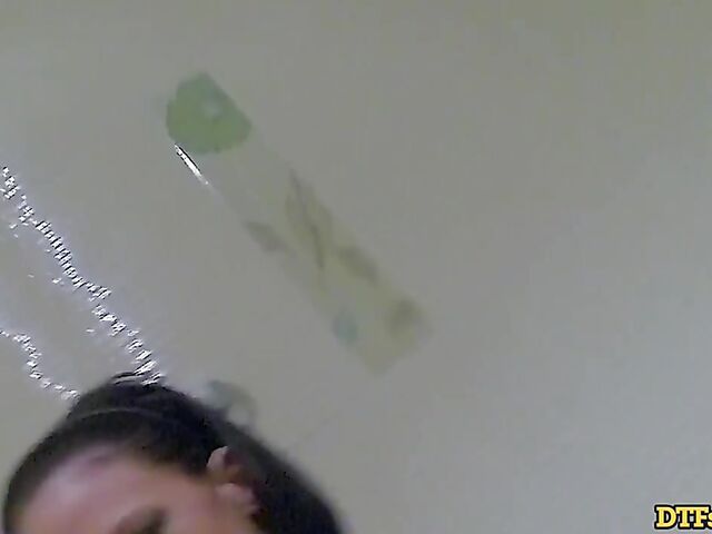 Interracial shower sex and pussy insertion with wet Aliz