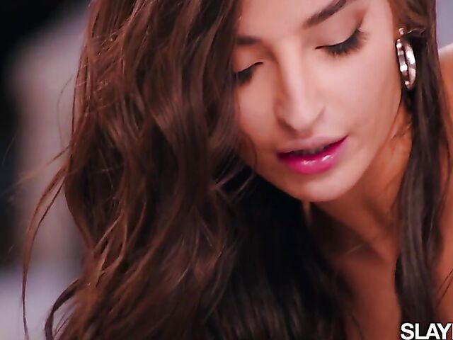 Gorgeous lesbian babes Emily Willis and Azul Hermosa lick each other