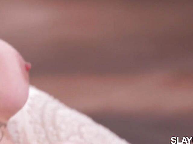 Gorgeous lesbian babes Emily Willis and Azul Hermosa lick each other