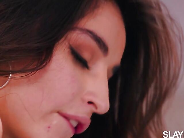 Gorgeous lesbian babes Emily Willis and Azul Hermosa lick each other