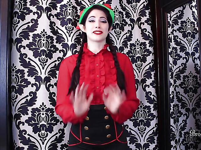 Christmas dildo JOI session with elf girl Brookelynne Briar