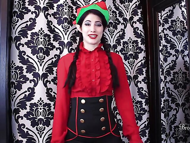 Christmas dildo JOI session with elf girl Brookelynne Briar