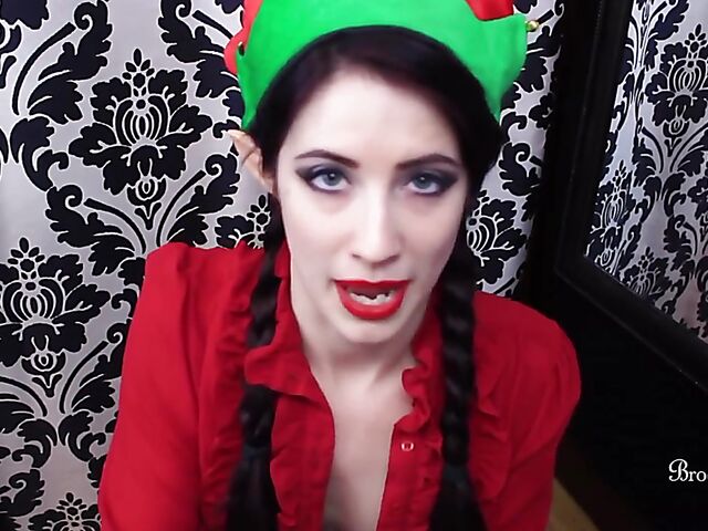 Christmas dildo JOI session with elf girl Brookelynne Briar