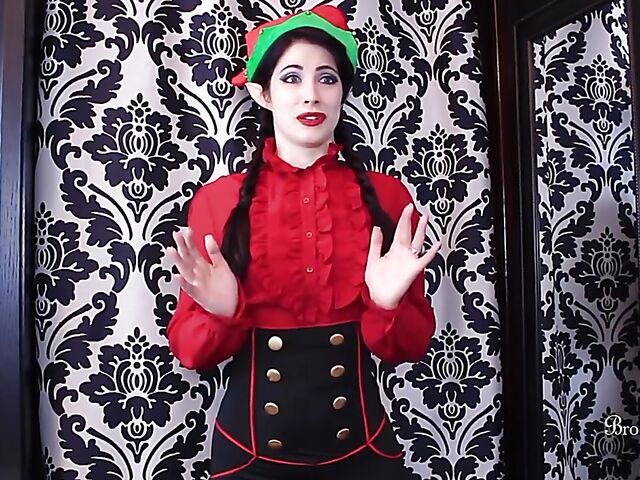Christmas dildo JOI session with elf girl Brookelynne Briar