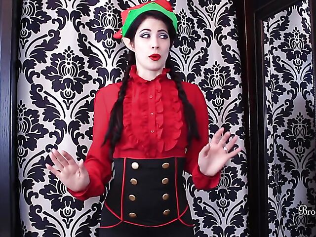 Christmas dildo JOI session with elf girl Brookelynne Briar