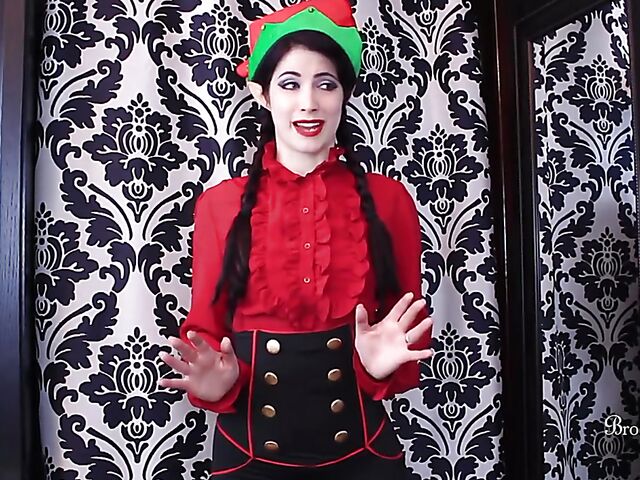 Christmas dildo JOI session with elf girl Brookelynne Briar