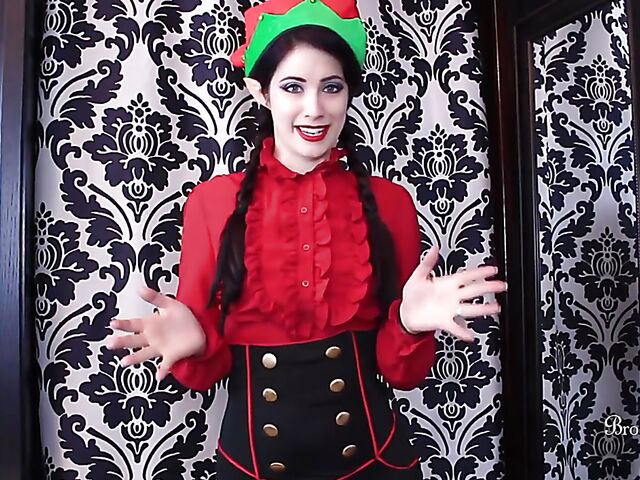 Christmas dildo JOI session with elf girl Brookelynne Briar