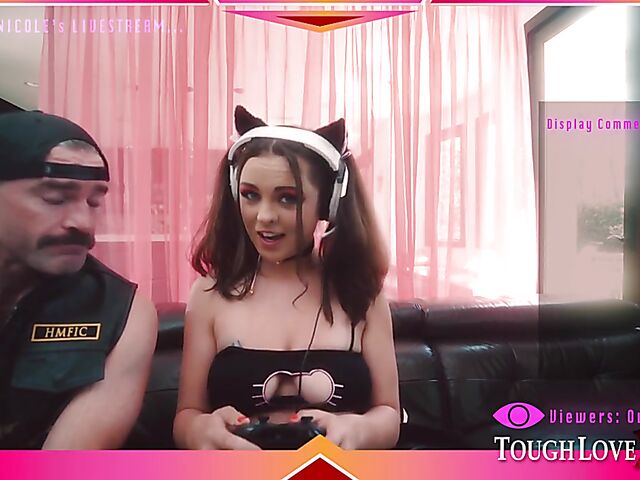 Nicole Sage - Nasty gamer girl with big naturals gets some cock