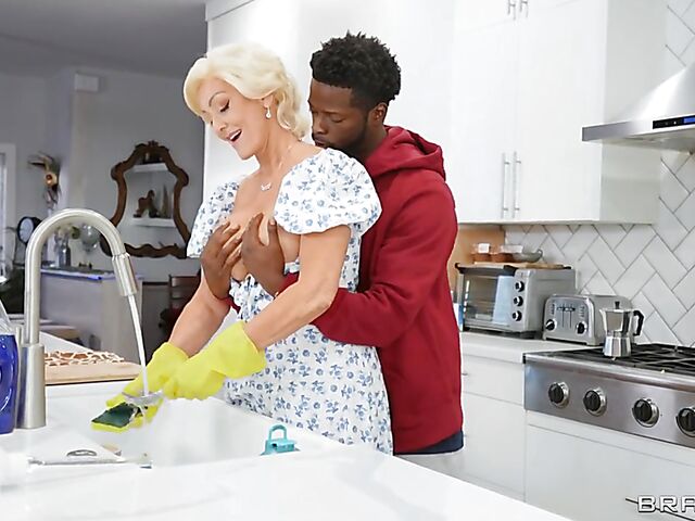 Seka Black - GILF interracial anal with her stepgranddaughter's new black boyfriend