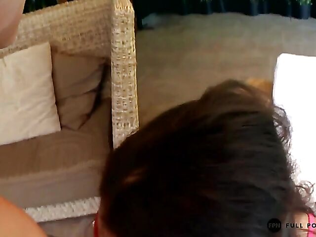 2 on 2 POV group sex in the backyard with two masked girls Desire and Kitty