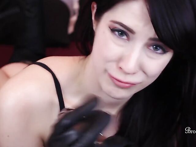 Cock cage play and jerk off encouragement with cute brunette Brookelynne Briar