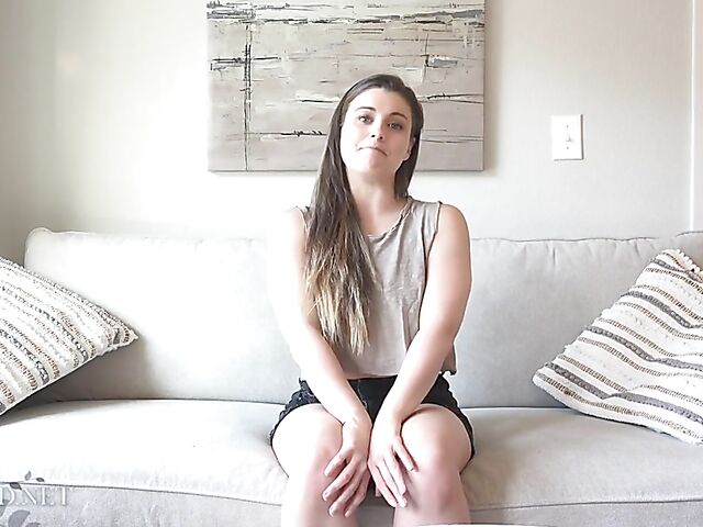 Lia Lane displays her small tits, shaved pussy and sexy ass in her first video