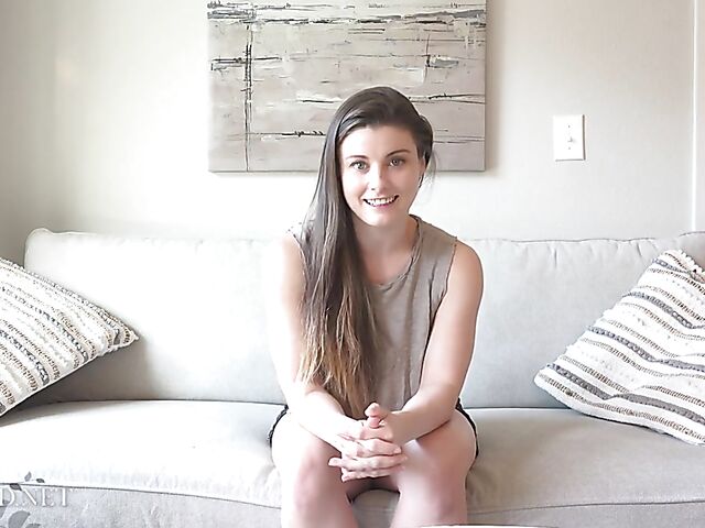 Lia Lane displays her small tits, shaved pussy and sexy ass in her first video