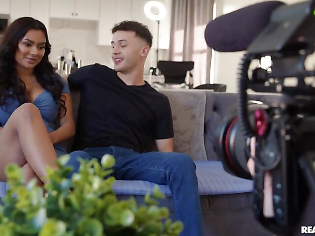 Exotic Numi Zarah with big natural boobs gets slammed on the couch