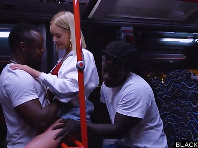 Public bus sex and interracial double penetration with sweet Ukrainian blonde Emily Cutie
