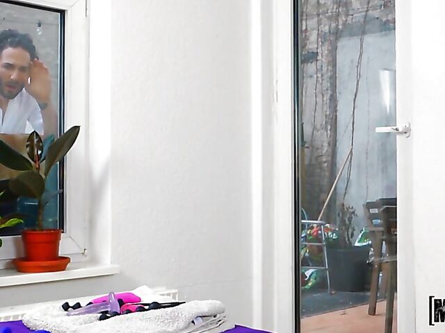 KittiFuck caught masturbating and banged by the delivery guy